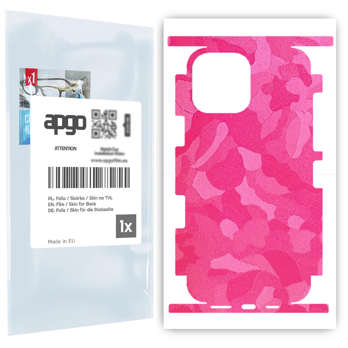 Folia naklejka skórka strukturalna na TYŁ+BOKI do Apple iPhone 13 Pro Max -  Moro | Camo Różowy - apgo SKINS