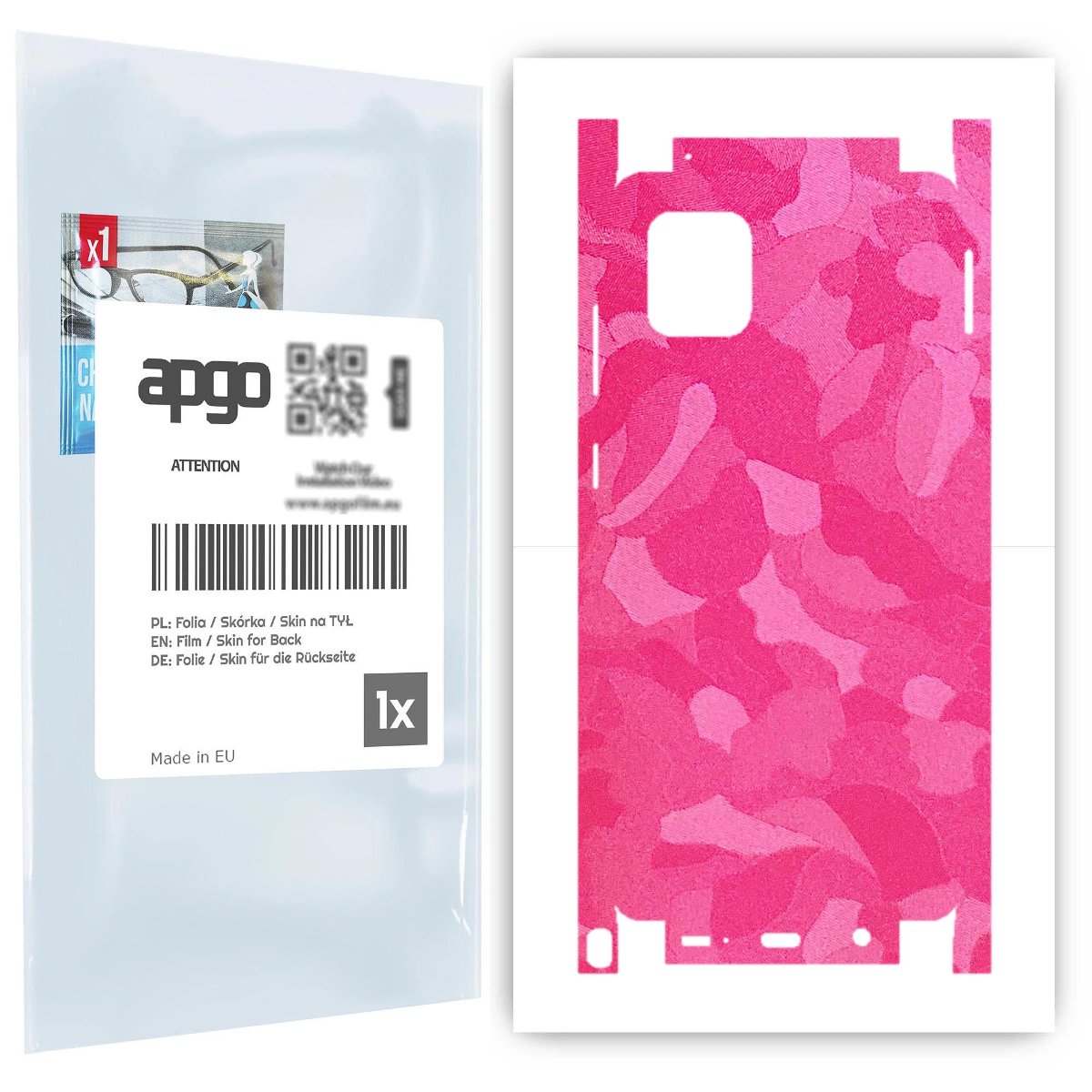 Folia naklejka skórka strukturalna na TYŁ+BOKI do Samsung Galaxy Note 10 Lite -  Moro | Camo Różowy - apgo SKINS