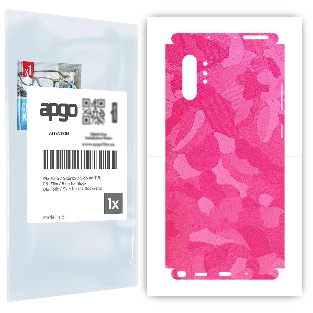 Folia naklejka skórka strukturalna na TYŁ+BOKI do Samsung Galaxy Note 10+ 5G -  Moro | Camo Różowy - apgo SKINS