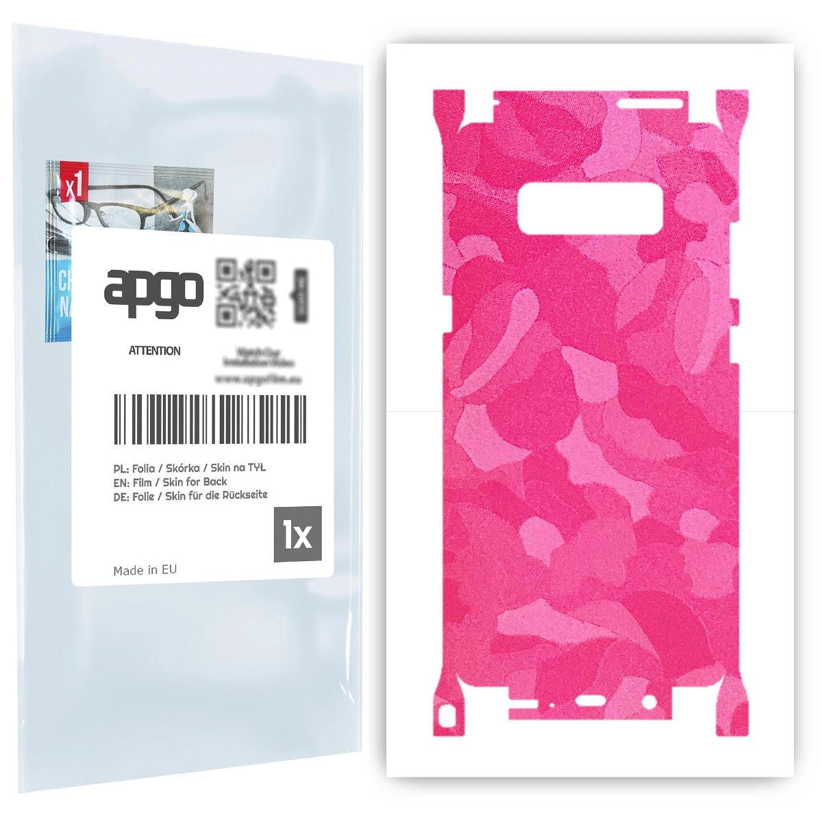 Folia naklejka skórka strukturalna na TYŁ+BOKI do Samsung Galaxy Note 8 -  Moro | Camo Różowy - apgo SKINS