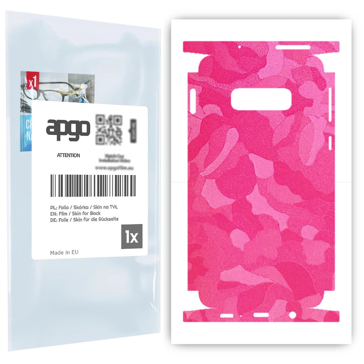 Folia naklejka skórka strukturalna na TYŁ+BOKI do Samsung Galaxy S10e -  Moro | Camo Różowy - apgo SKINS