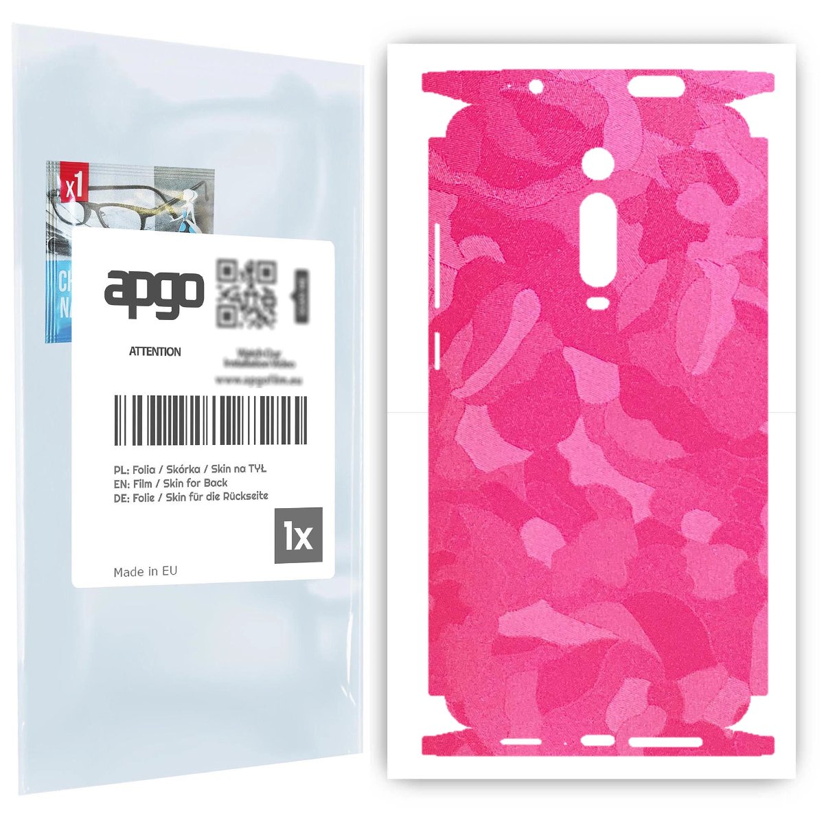 Folia naklejka skórka strukturalna na TYŁ+BOKI do Xiaomi Mi 9T -  Moro | Camo Różowy - apgo SKINS