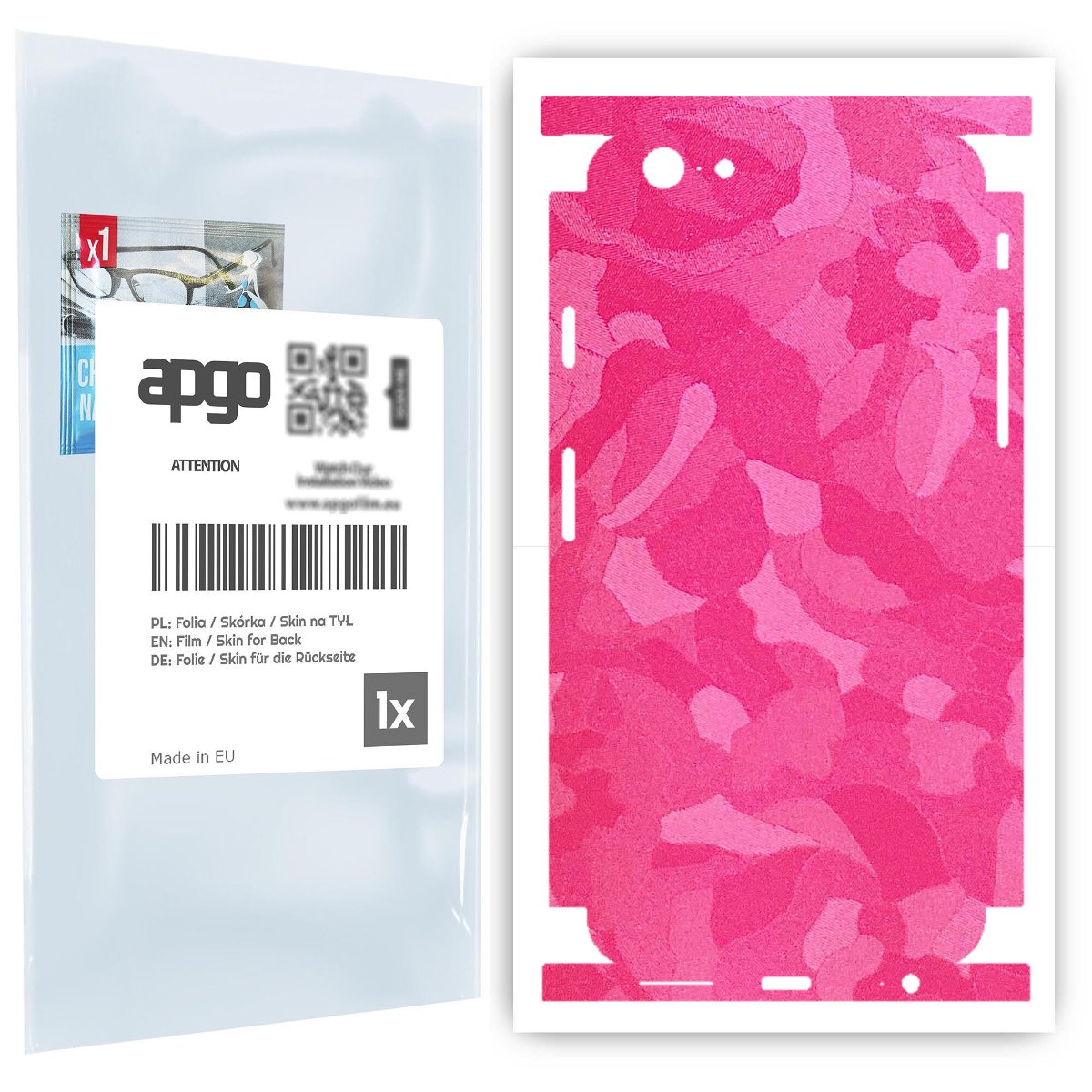 Folia naklejka skórka strukturalna na TYŁ+BOKI do Apple iPhone 6 -  Moro | Camo Różowy - apgo SKINS
