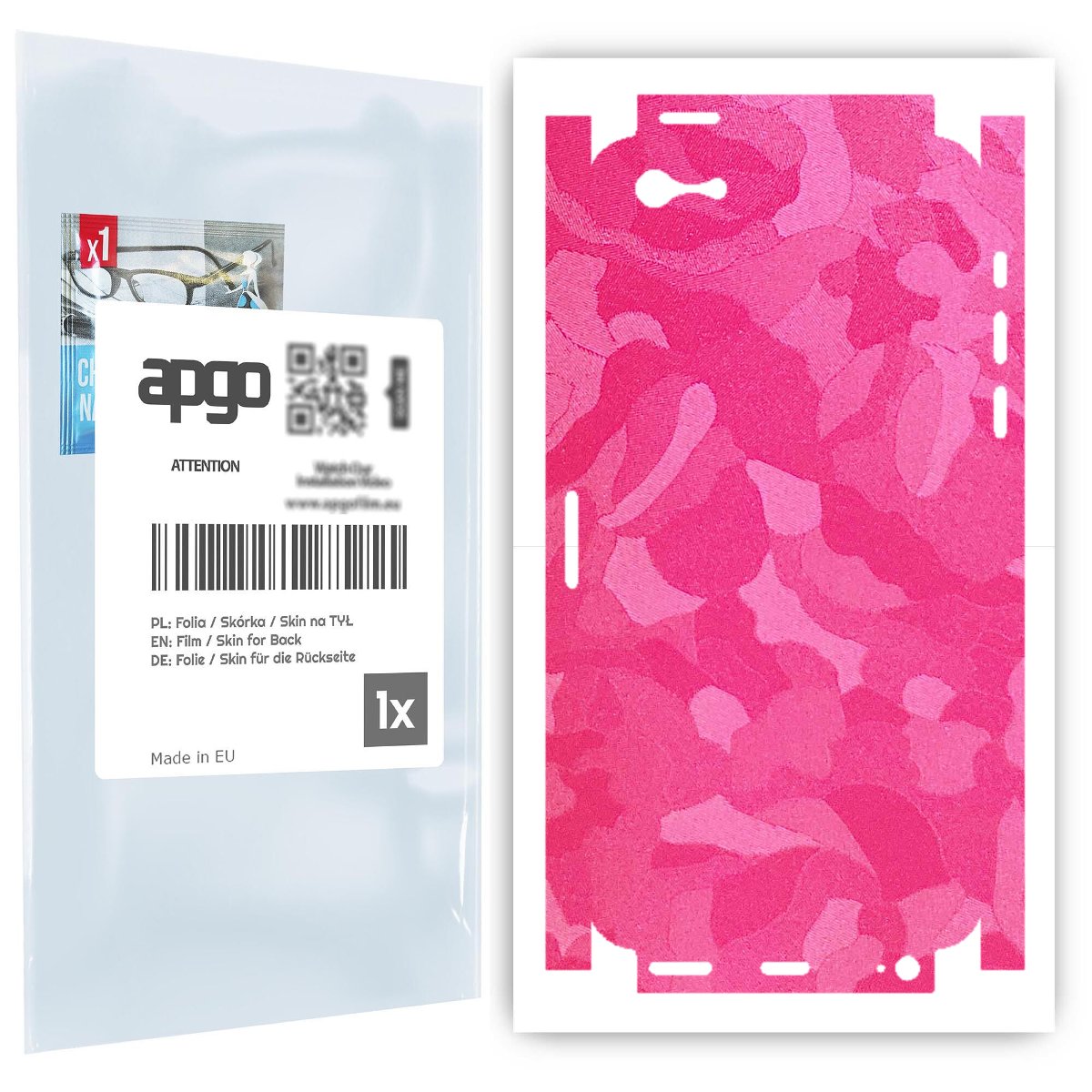 Folia naklejka skórka strukturalna na TYŁ+BOKI do Apple iPhone 5 -  Moro | Camo Różowy - apgo SKINS