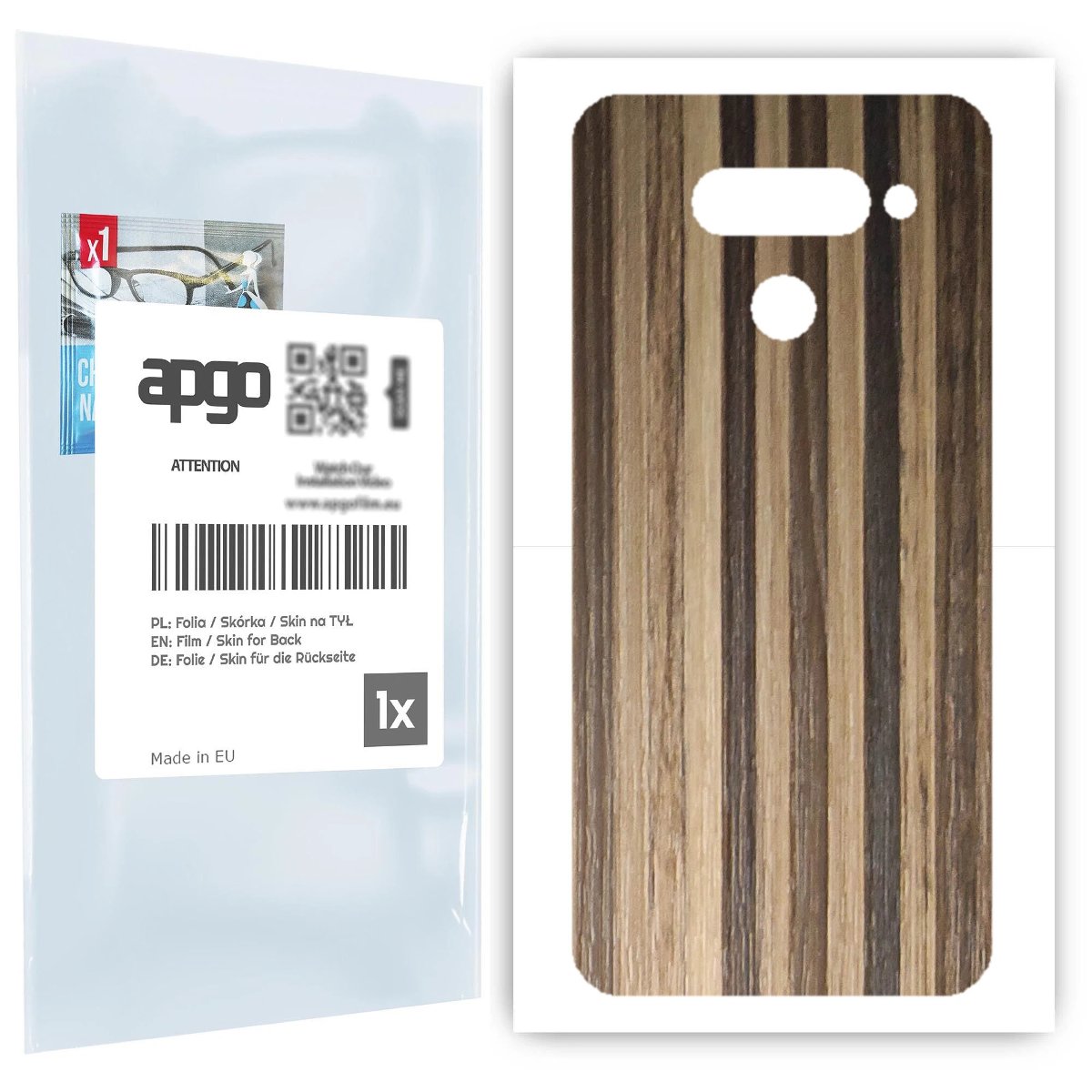 Folia naklejka skórka strukturalna na TYŁ do LG Q60 -  Drewno Paski Mix - apgo SKINS