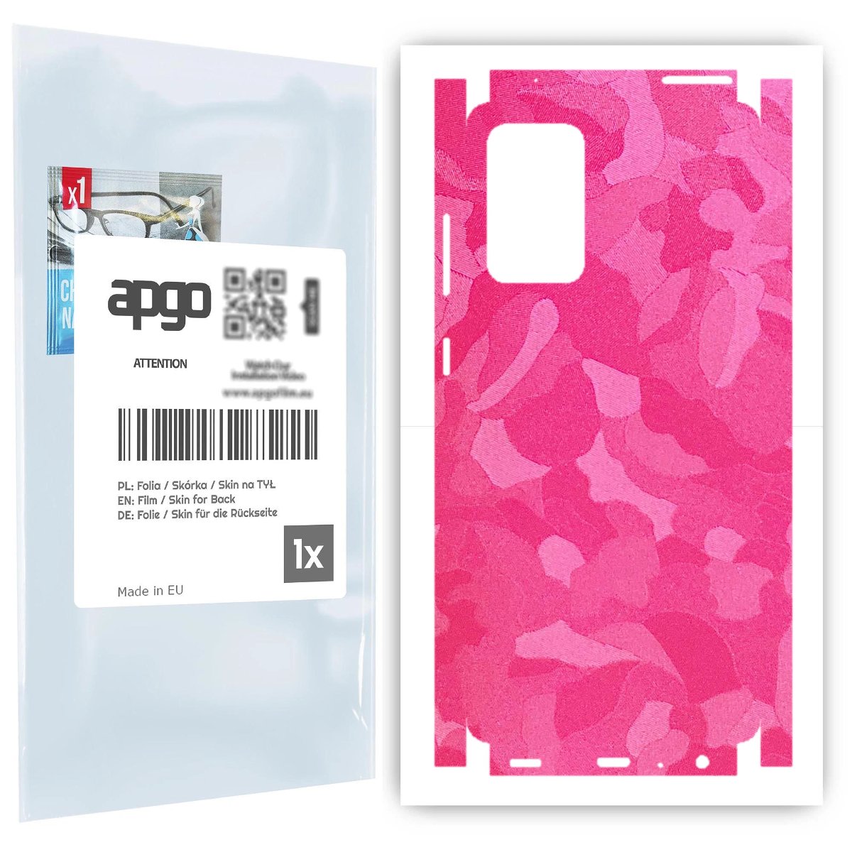 Folia naklejka skórka strukturalna na TYŁ+BOKI do Samsung Galaxy A72 -  Moro | Camo Różowy - apgo SKINS
