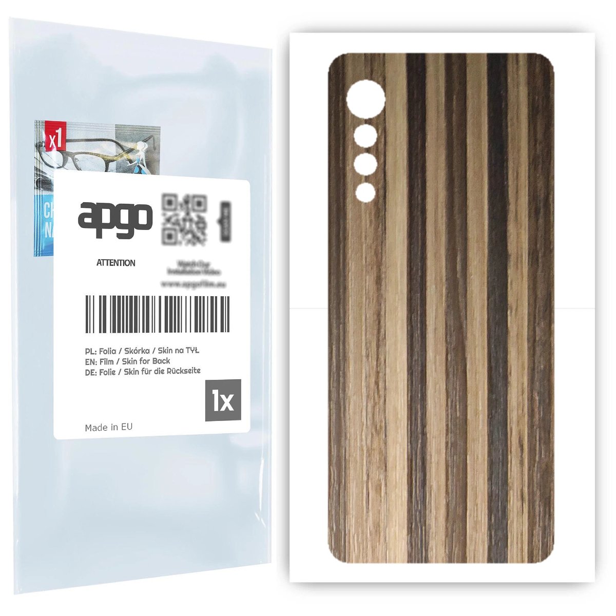 Folia naklejka skórka strukturalna na TYŁ do LG Velvet -  Drewno Paski Mix - apgo SKINS