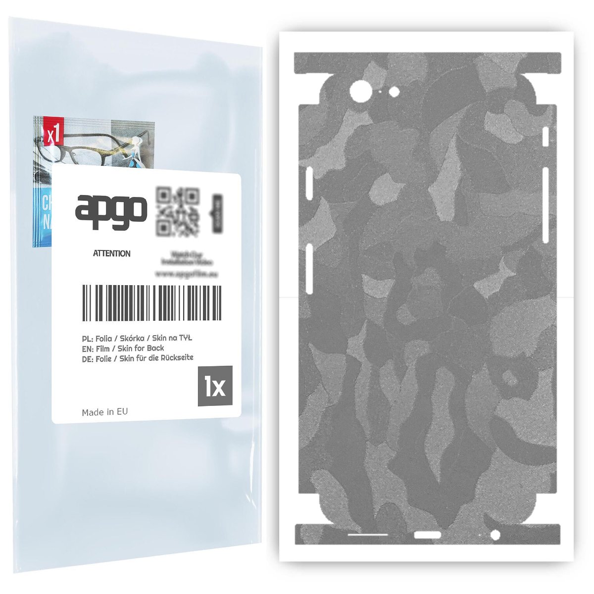 Folia naklejka skórka strukturalna na TYŁ+BOKI do Apple iPhone 6 -  Moro | Camo Srebrny - apgo SKINS