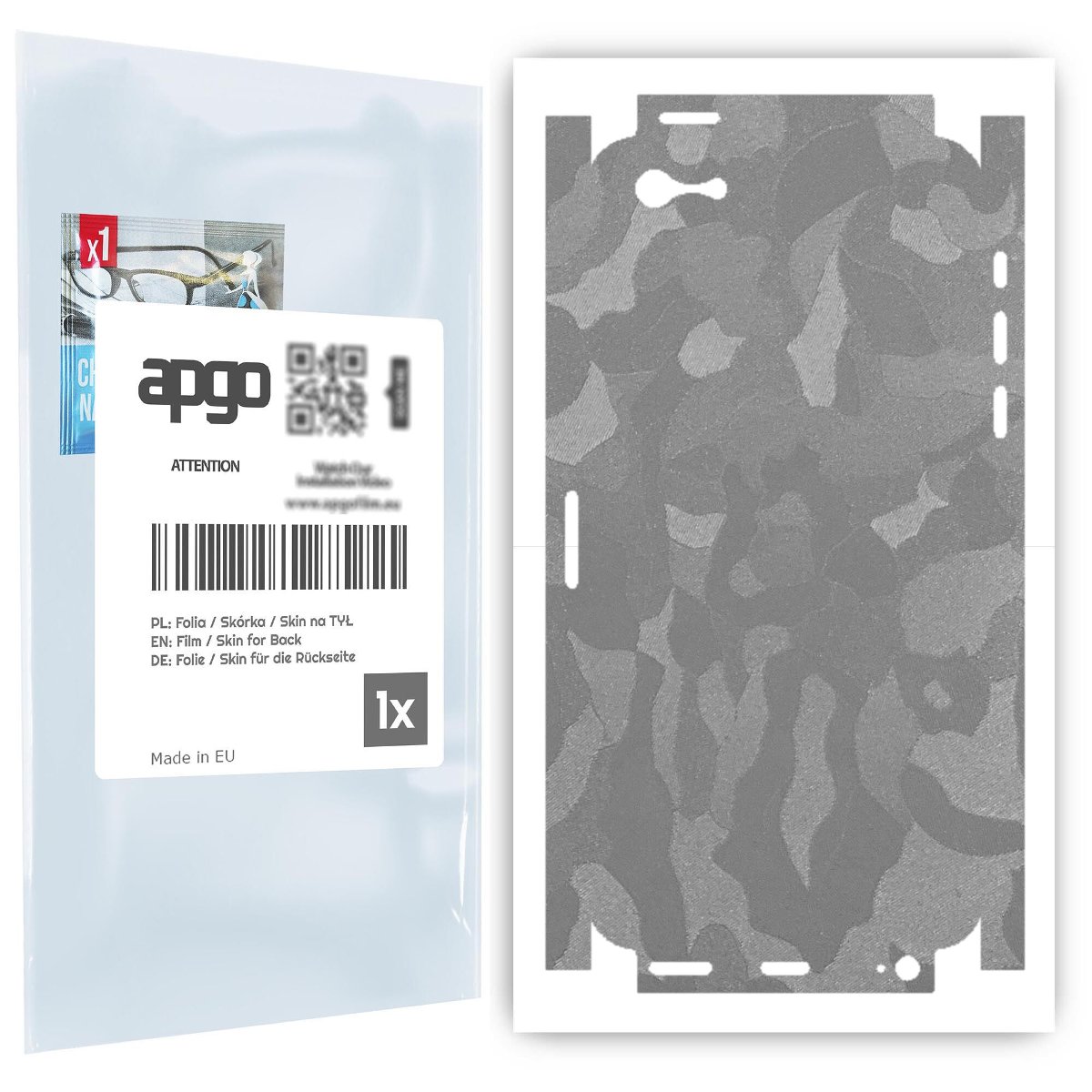 Folia naklejka skórka strukturalna na TYŁ+BOKI do Apple iPhone 5 -  Moro | Camo Srebrny - apgo SKINS