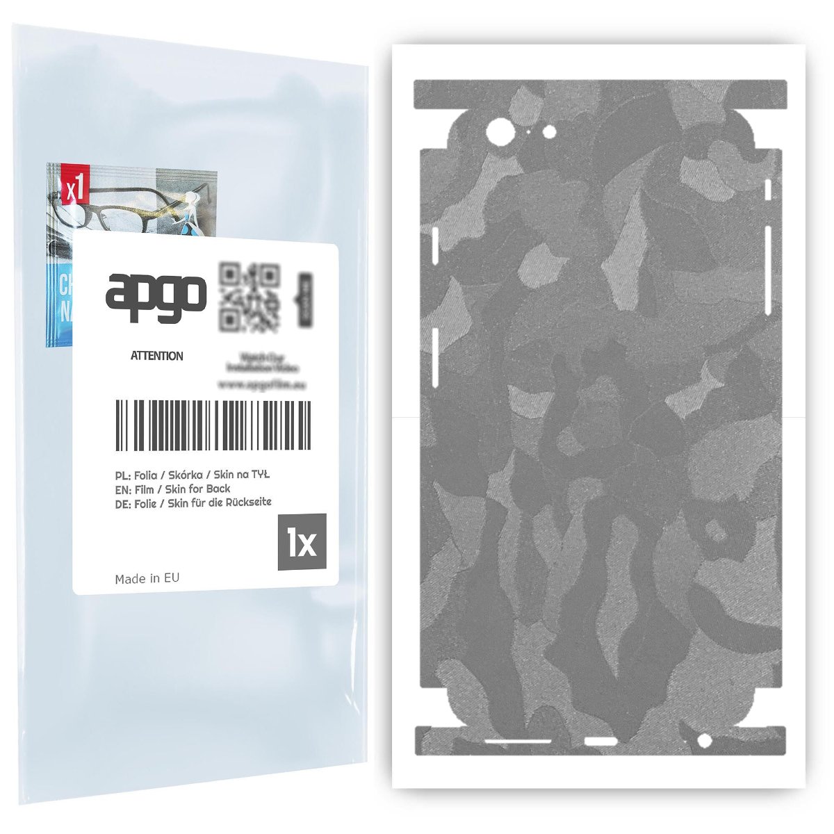 Folia naklejka skórka strukturalna na TYŁ+BOKI do Apple iPhone 6s Plus -  Moro | Camo Srebrny - apgo SKINS