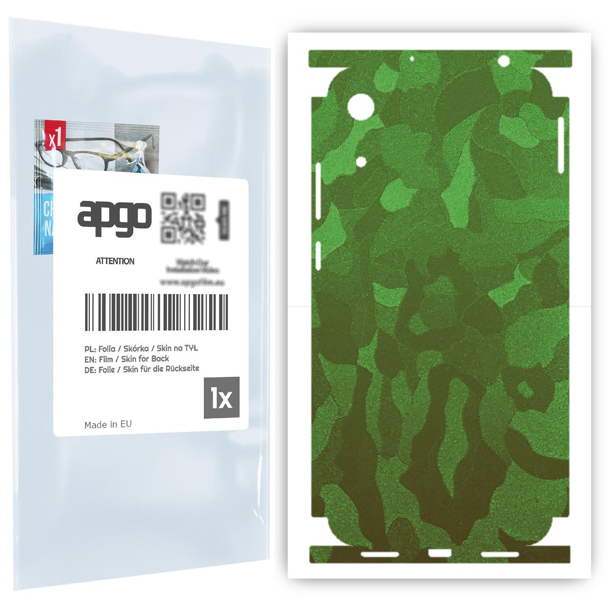 Folia naklejka skórka strukturalna na TYŁ+BOKI do Honor 8A 2020 -  Moro | Camo Zielony - apgo SKINS