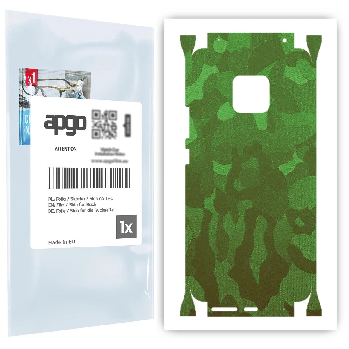 Folia naklejka skórka strukturalna na TYŁ+BOKI do Huawei Mate 20 Pro -  Moro | Camo Zielony - apgo SKINS