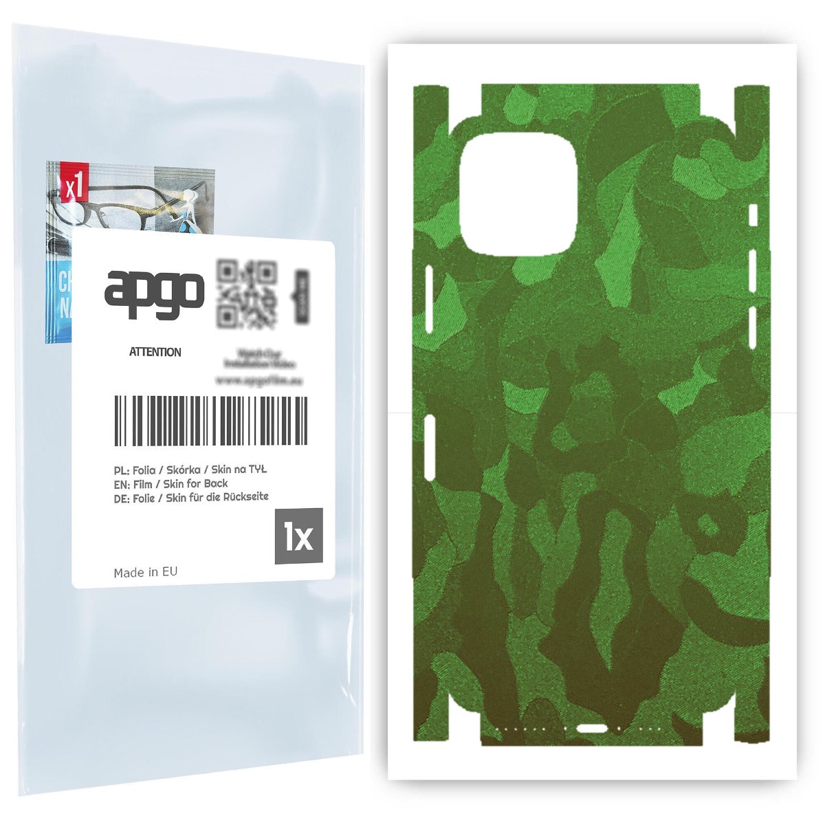 Folia naklejka skórka strukturalna na TYŁ+BOKI do Apple iPhone 11 Pro -  Moro | Camo Zielony - apgo SKINS