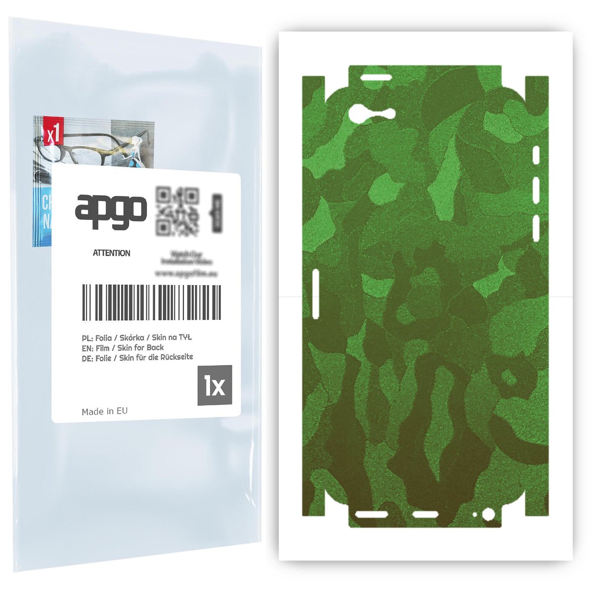 Folia naklejka skórka strukturalna na TYŁ+BOKI do Apple iPhone 5s -  Moro | Camo Zielony - apgo SKINS
