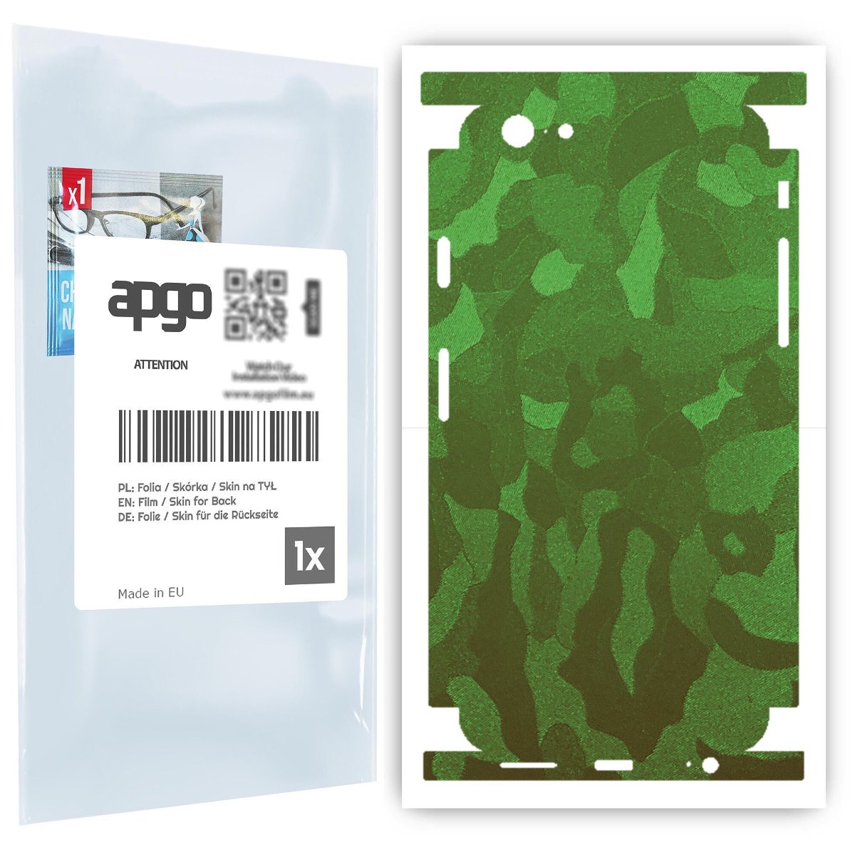 Folia naklejka skórka strukturalna na TYŁ+BOKI do Apple iPhone 6s -  Moro | Camo Zielony - apgo SKINS
