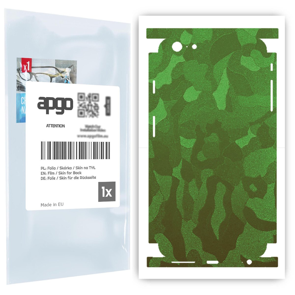 Folia naklejka skórka strukturalna na TYŁ+BOKI do Apple iPhone 6s Plus -  Moro | Camo Zielony - apgo SKINS