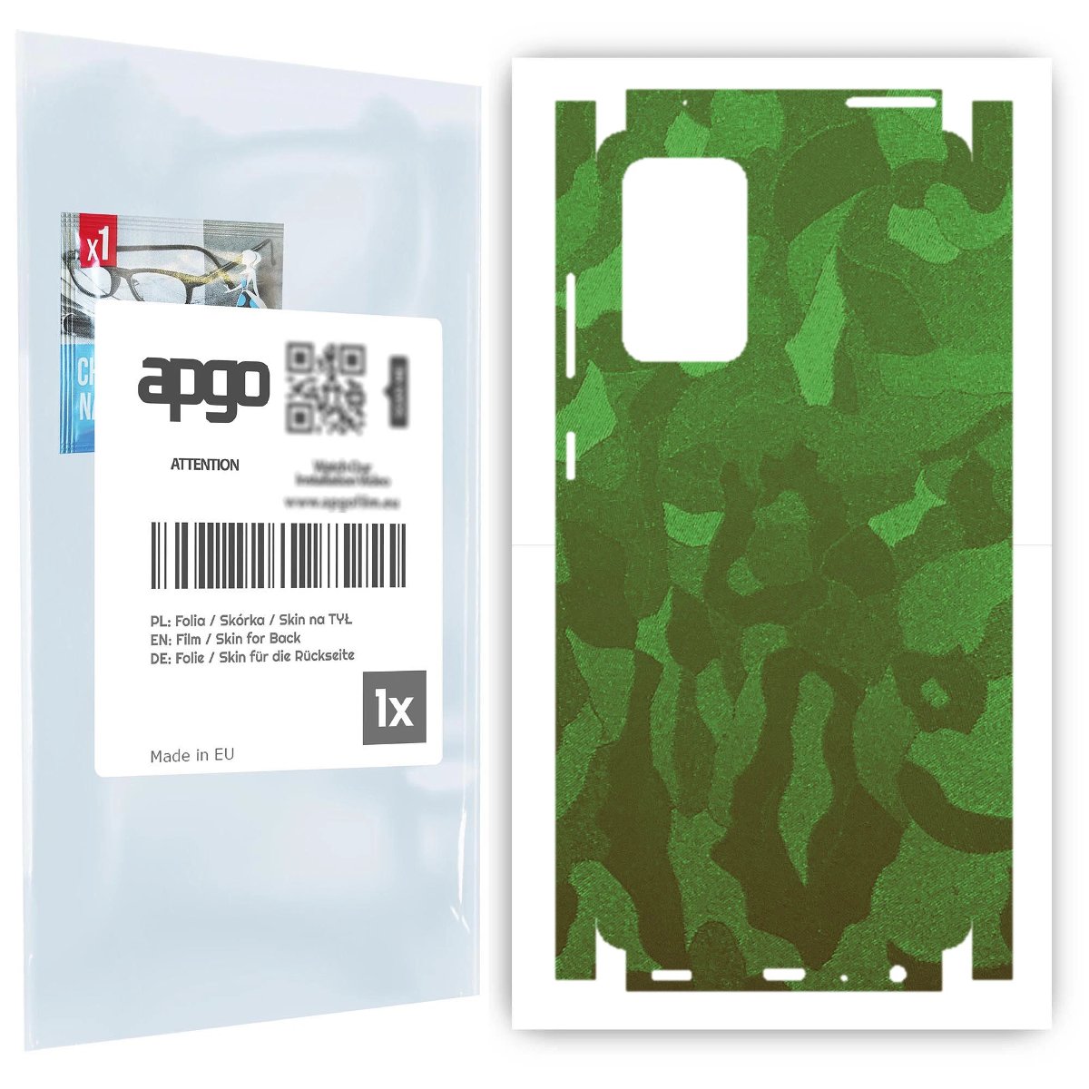 Folia naklejka skórka strukturalna na TYŁ+BOKI do Samsung Galaxy A72 -  Moro | Camo Zielony - apgo SKINS