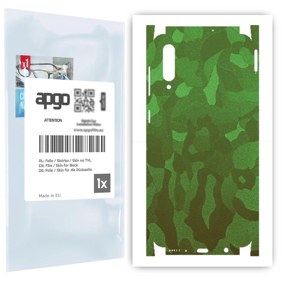 Folia naklejka skórka strukturalna na TYŁ+BOKI do Samsung Galaxy A30s -  Moro | Camo Zielony - apgo SKINS