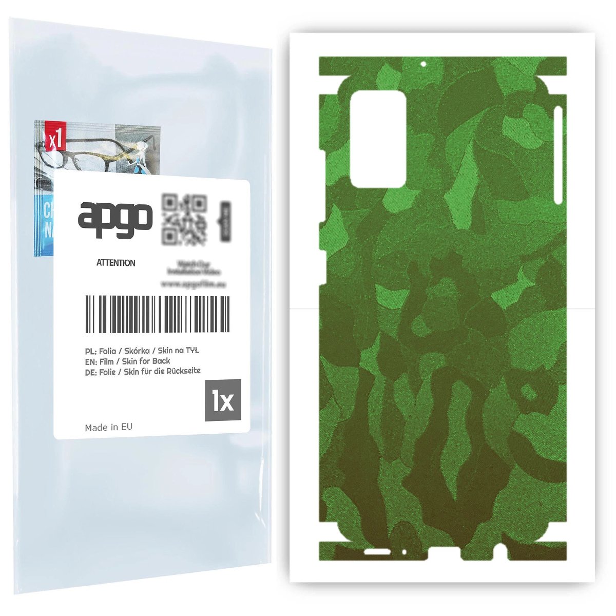 Folia naklejka skórka strukturalna na TYŁ+BOKI do Samsung Galaxy A41 -  Moro | Camo Zielony - apgo SKINS