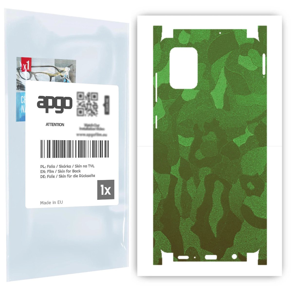 Folia naklejka skórka strukturalna na TYŁ+BOKI do Samsung Galaxy A71 -  Moro | Camo Zielony - apgo SKINS