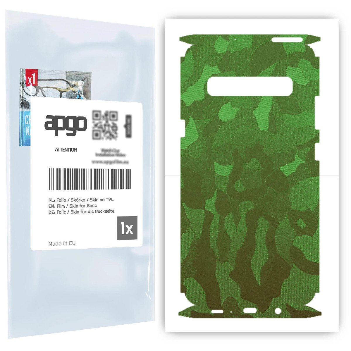 Folia naklejka skórka strukturalna na TYŁ+BOKI do Samsung Galaxy S10 5G -  Moro | Camo Zielony - apgo SKINS