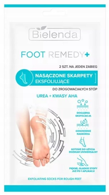 Bielenda Foot Remedy+ Nasączone Skarpety eksfoliujące do zrogowaciałych stóp na 1 zabieg 1op.-2szt