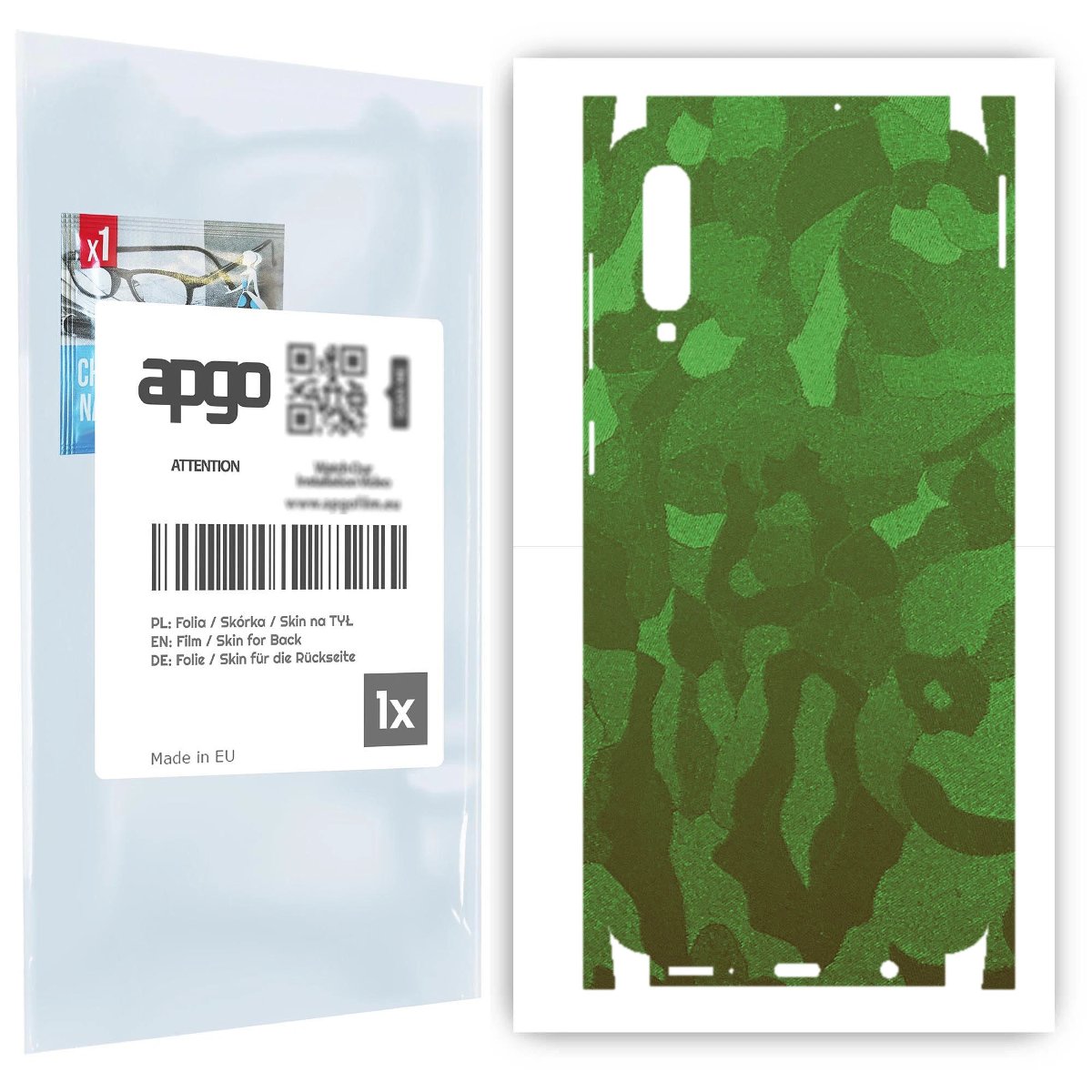 Folia naklejka skórka strukturalna na TYŁ+BOKI do Samsung Galaxy A50 -  Moro | Camo Zielony - apgo SKINS