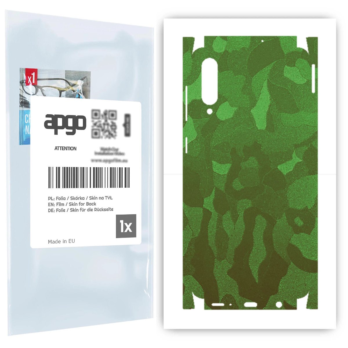Folia naklejka skórka strukturalna na TYŁ+BOKI do Samsung Galaxy A50s -  Moro | Camo Zielony - apgo SKINS