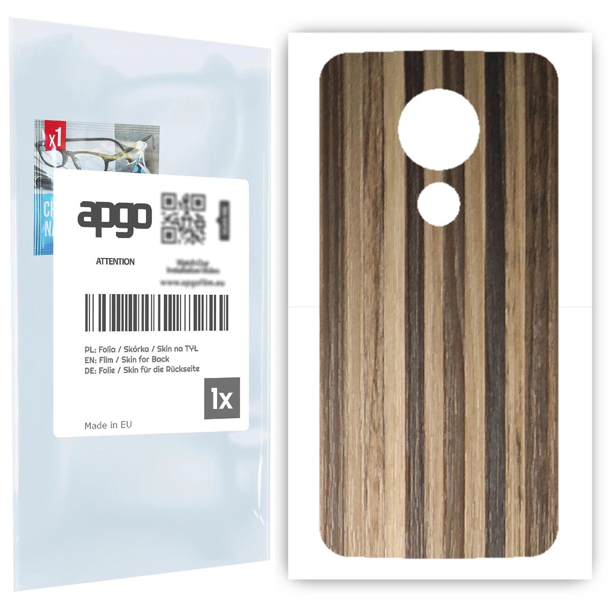 Folia naklejka skórka strukturalna na TYŁ do Motorola Moto G7 Power -  Drewno Paski Mix - apgo SKINS