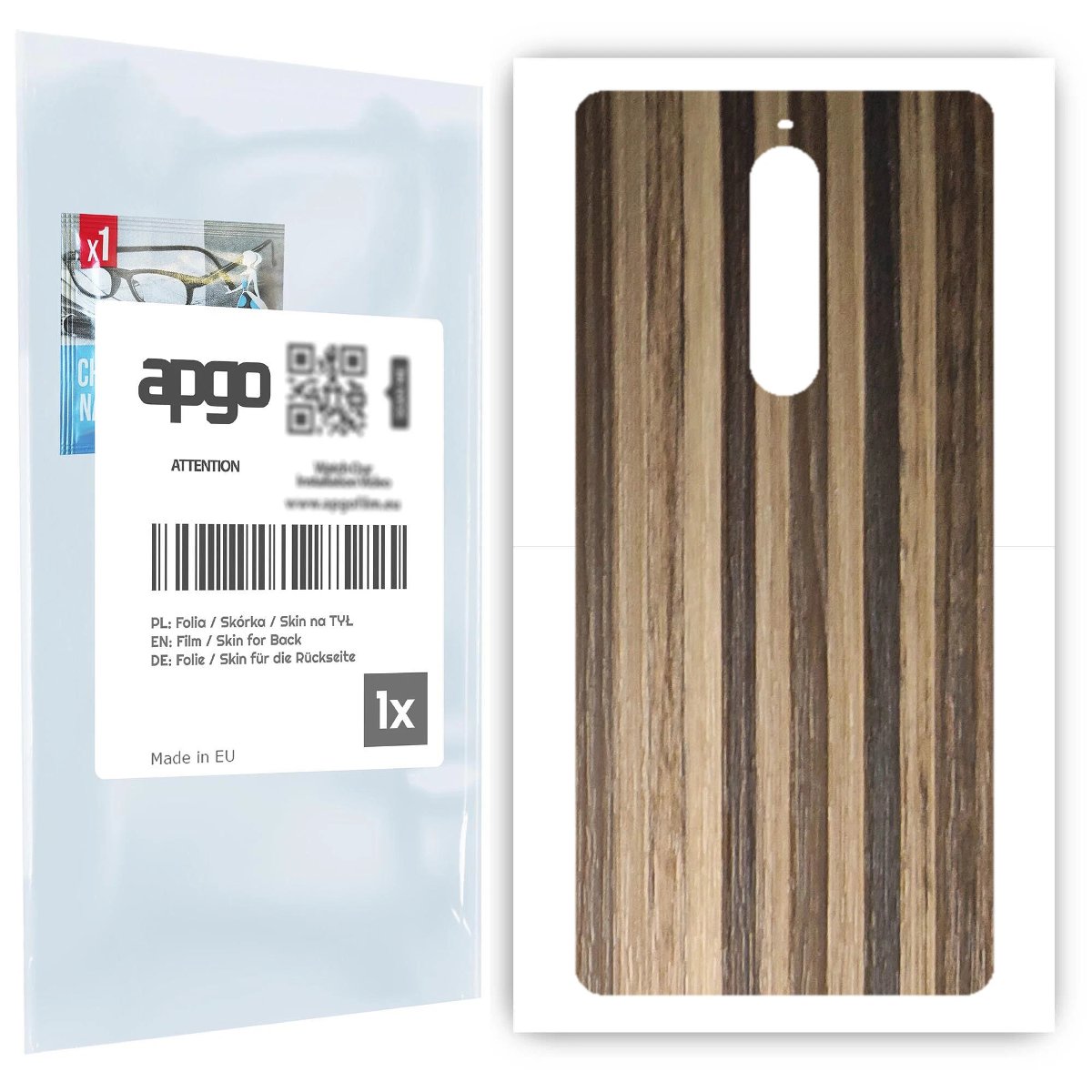 Folia naklejka skórka strukturalna na TYŁ do Nokia 5.1 -  Drewno Paski Mix - apgo SKINS
