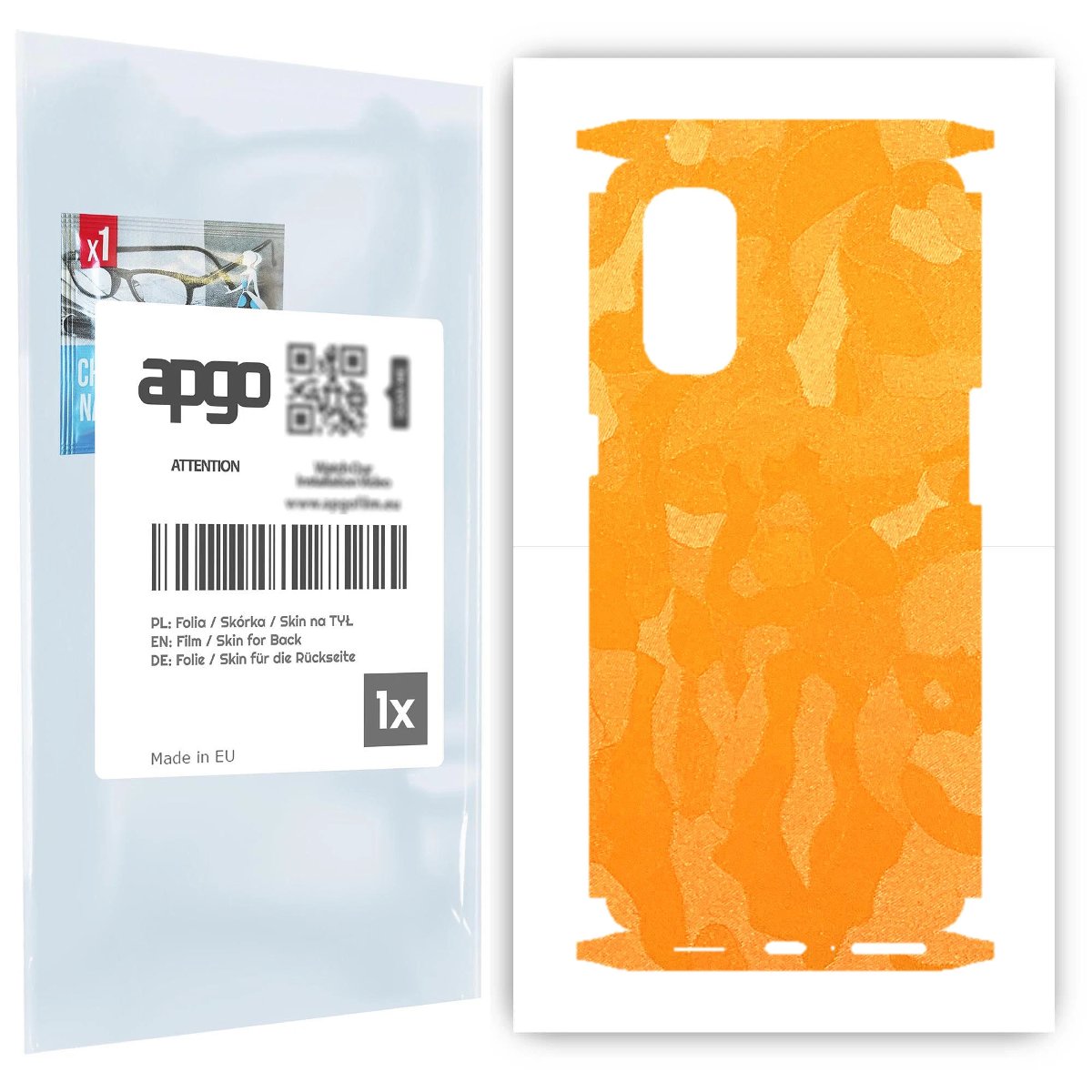 Folia naklejka skórka strukturalna na TYŁ+BOKI do Oppo Reno4 Pro 5G -  Moro | Camo Żółty - apgo SKINS