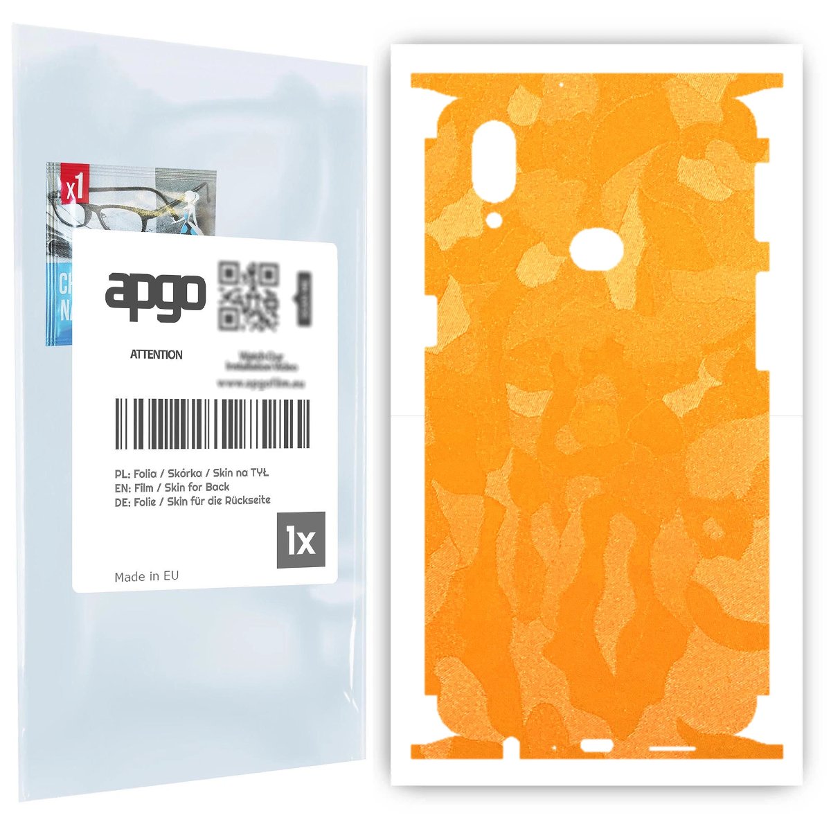 Folia naklejka skórka strukturalna na TYŁ+BOKI do Samsung Galaxy A10s -  Moro | Camo Żółty - apgo SKINS