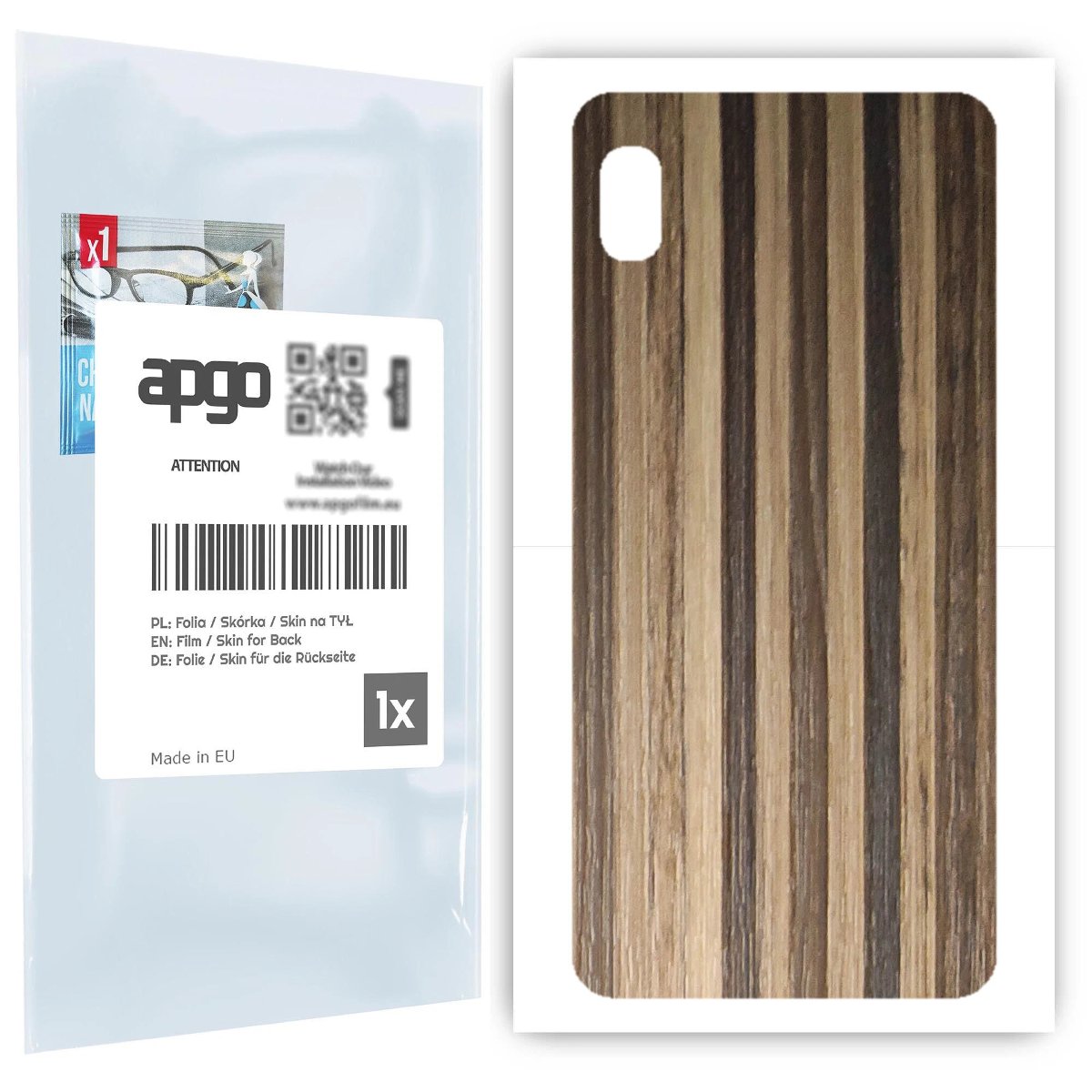 Folia naklejka skórka strukturalna na TYŁ do Samsung Galaxy A10 -  Drewno Paski Mix - apgo SKINS