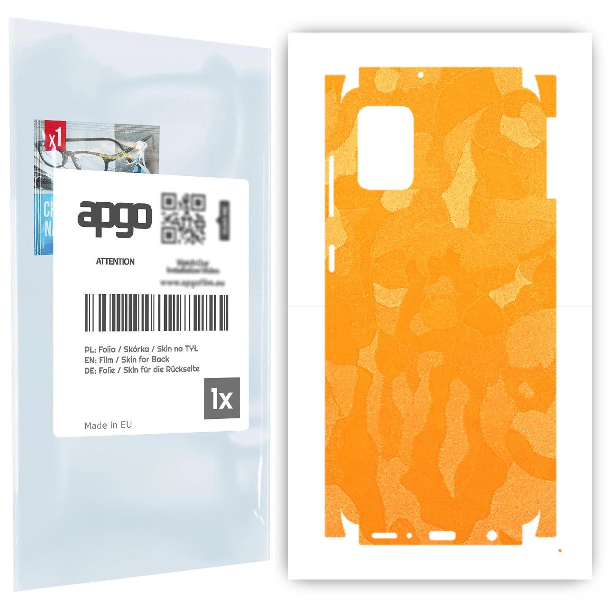 Folia naklejka skórka strukturalna na TYŁ+BOKI do Samsung Galaxy A31 -  Moro | Camo Żółty - apgo SKINS