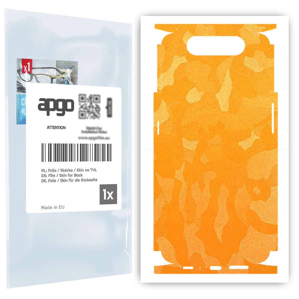 Folia naklejka skórka strukturalna na TYŁ+BOKI do Samsung Galaxy A80 -  Moro | Camo Żółty - apgo SKINS