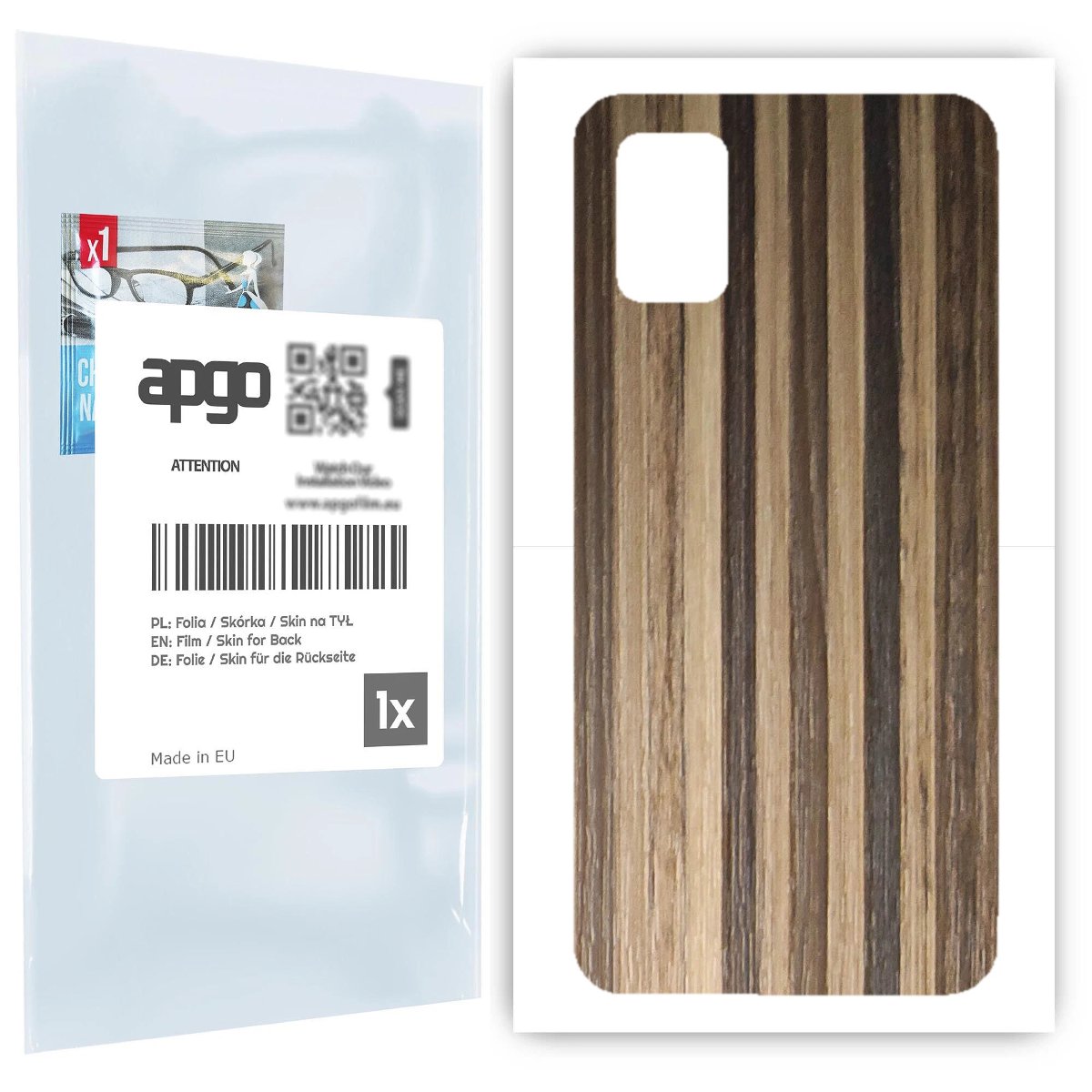 Folia naklejka skórka strukturalna na TYŁ do Samsung Galaxy A51 -  Drewno Paski Mix - apgo SKINS