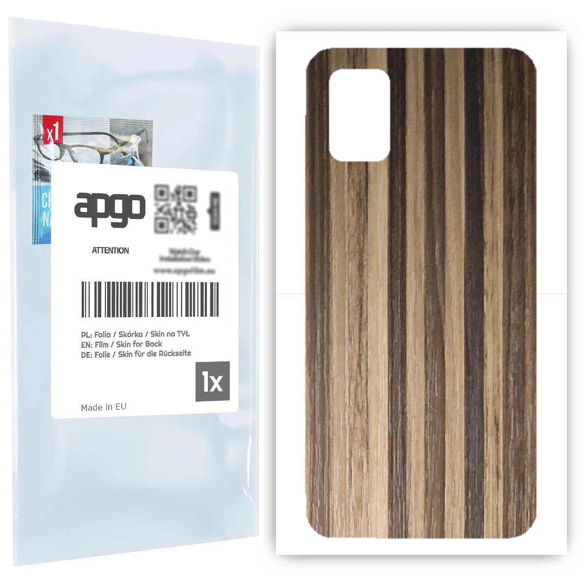 Folia naklejka skórka strukturalna na TYŁ do Samsung Galaxy A51 5G -  Drewno Paski Mix - apgo SKINS