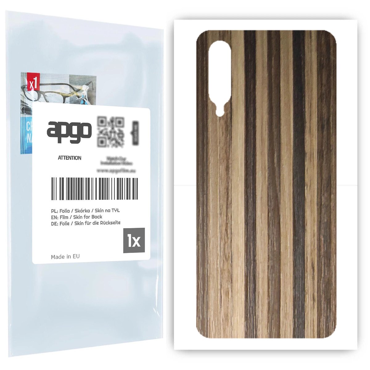 Folia naklejka skórka strukturalna na TYŁ do Xiaomi Mi 9 Lite -  Drewno Paski Mix - apgo SKINS