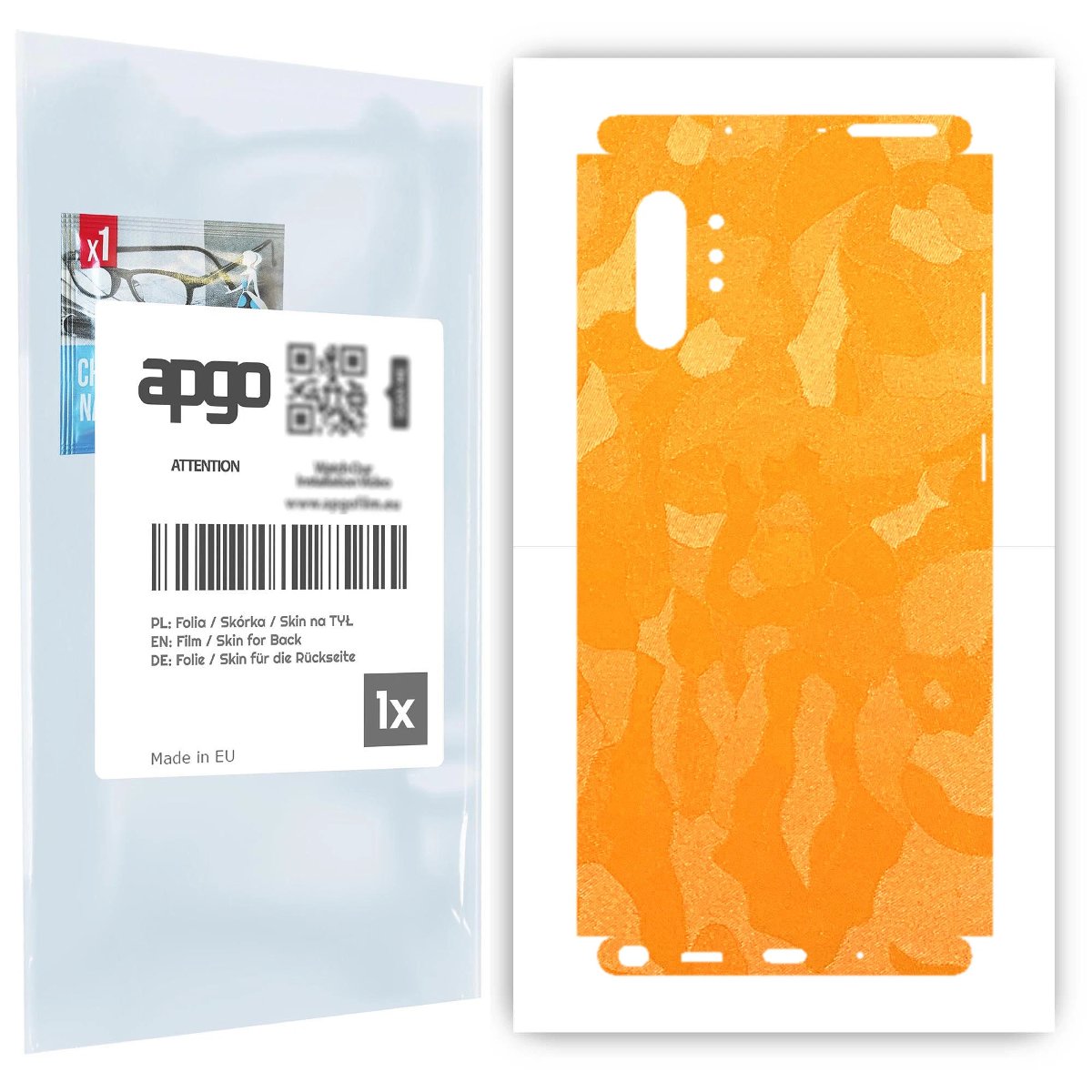 Folia naklejka skórka strukturalna na TYŁ+BOKI do Samsung Galaxy Note 10+ 5G -  Moro | Camo Żółty - apgo SKINS