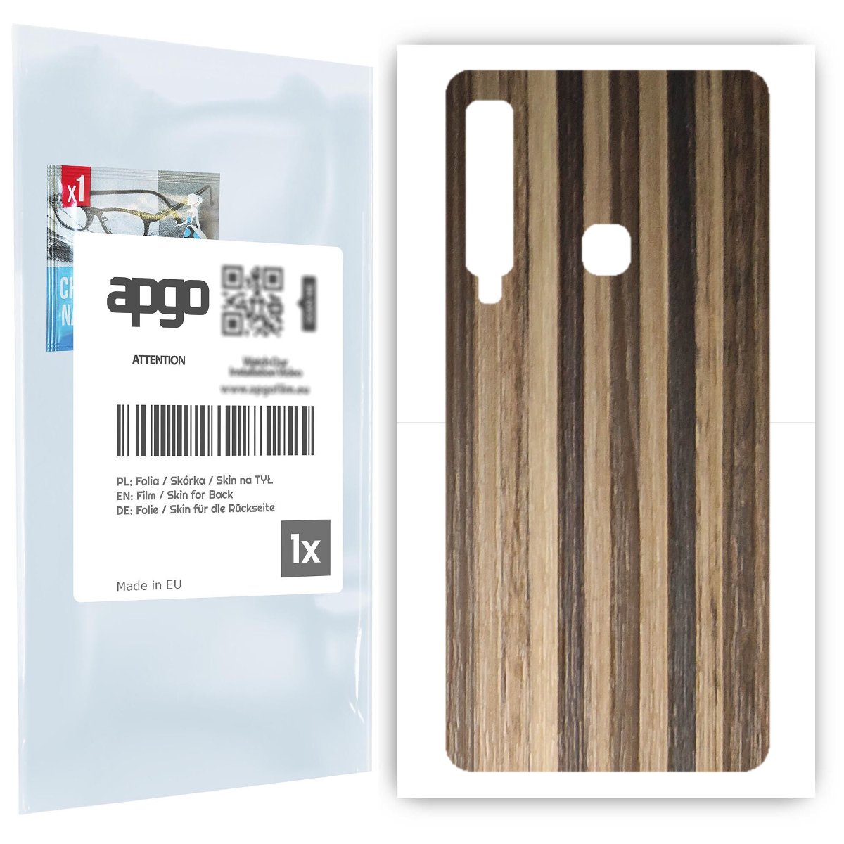 Folia naklejka skórka strukturalna na TYŁ do Samsung Galaxy A9 (2018) -  Drewno Paski Mix - apgo SKINS