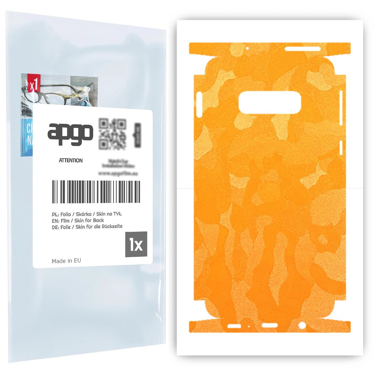 Folia naklejka skórka strukturalna na TYŁ+BOKI do Samsung Galaxy S10e -  Moro | Camo Żółty - apgo SKINS