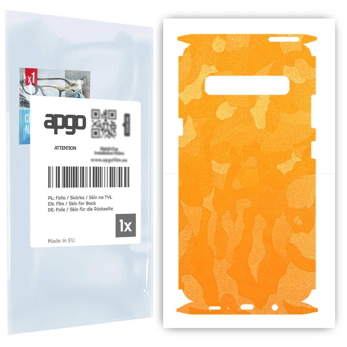 Folia naklejka skórka strukturalna na TYŁ+BOKI do Samsung Galaxy S10 5G -  Moro | Camo Żółty - apgo SKINS