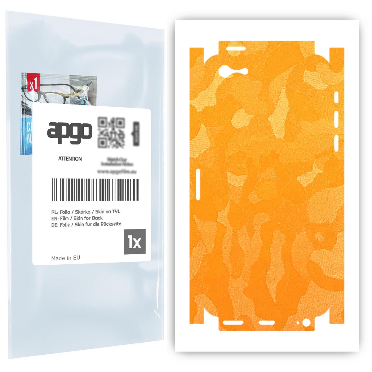 Folia naklejka skórka strukturalna na TYŁ+BOKI do Apple iPhone 5s -  Moro | Camo Żółty - apgo SKINS