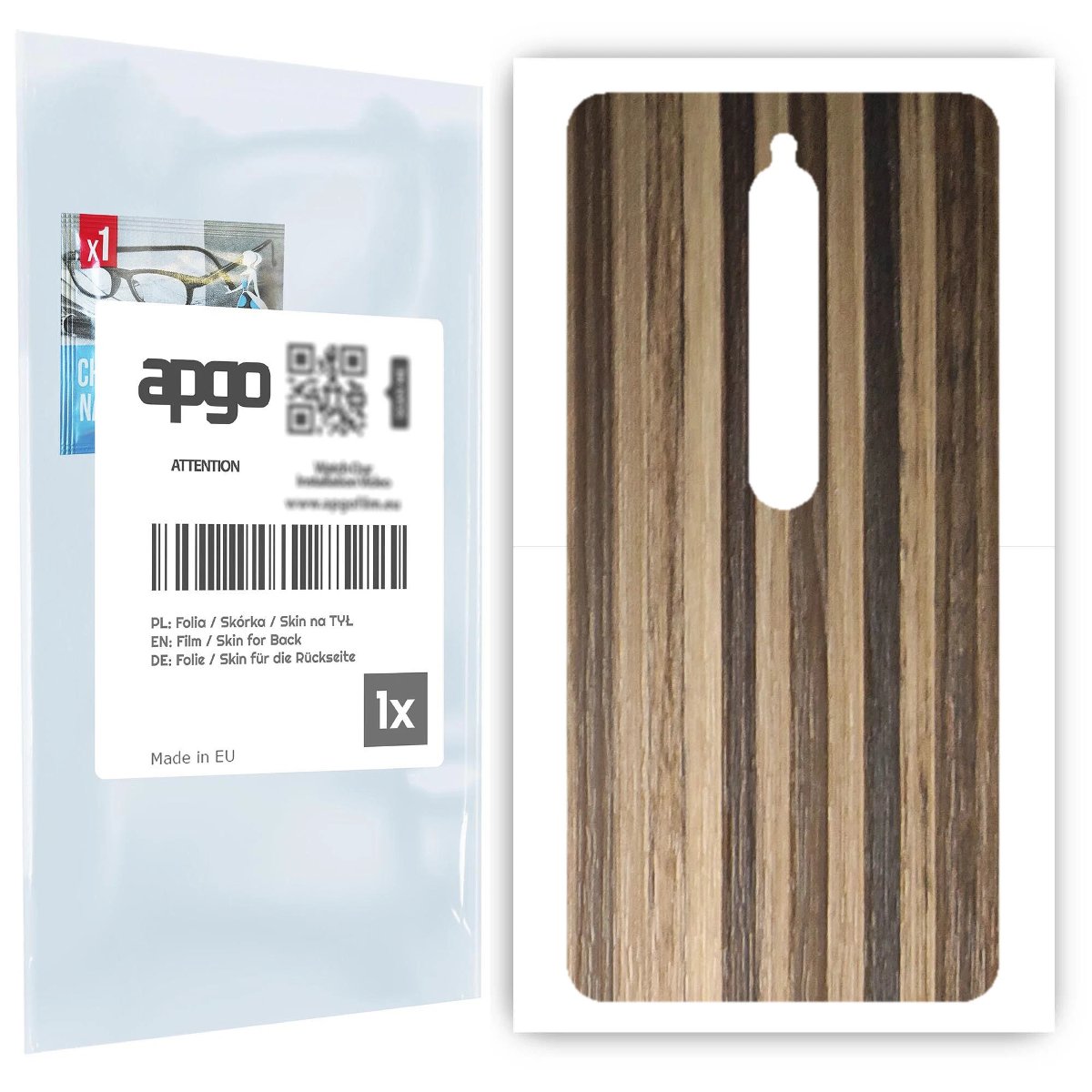 Folia naklejka skórka strukturalna na TYŁ do Xiaomi Redmi 8 -  Drewno Paski Mix - apgo SKINS