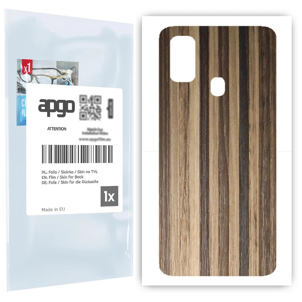 Folia naklejka skórka strukturalna na TYŁ do Samsung Galaxy M21 -  Drewno Paski Mix - apgo SKINS