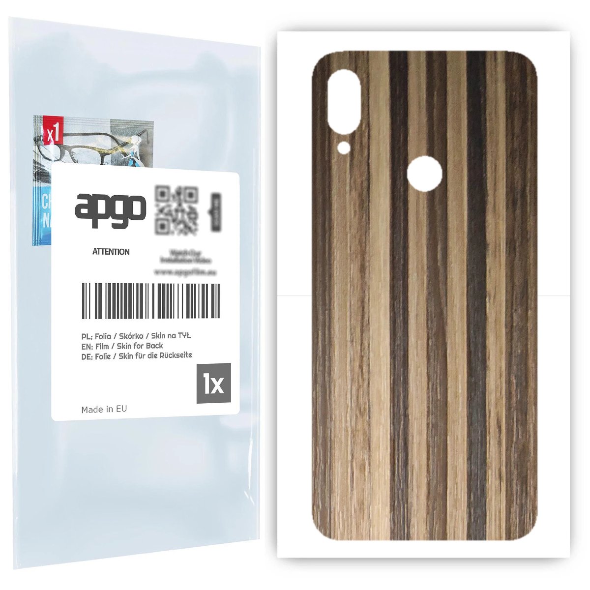 Folia naklejka skórka strukturalna na TYŁ do Xiaomi Redmi Note 7 -  Drewno Paski Mix - apgo SKINS