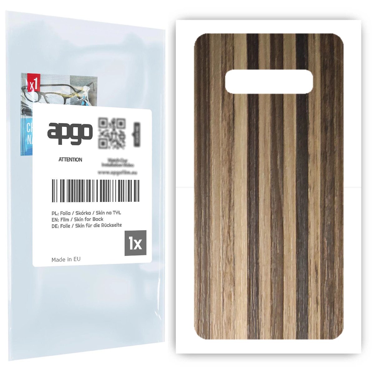 Folia naklejka skórka strukturalna na TYŁ do Samsung Galaxy S10+ -  Drewno Paski Mix - apgo SKINS