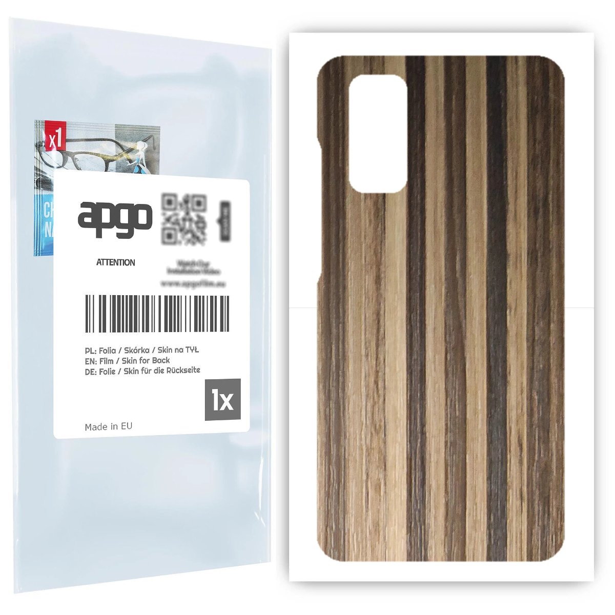 Folia naklejka skórka strukturalna na TYŁ do Samsung Galaxy S20 -  Drewno Paski Mix - apgo SKINS