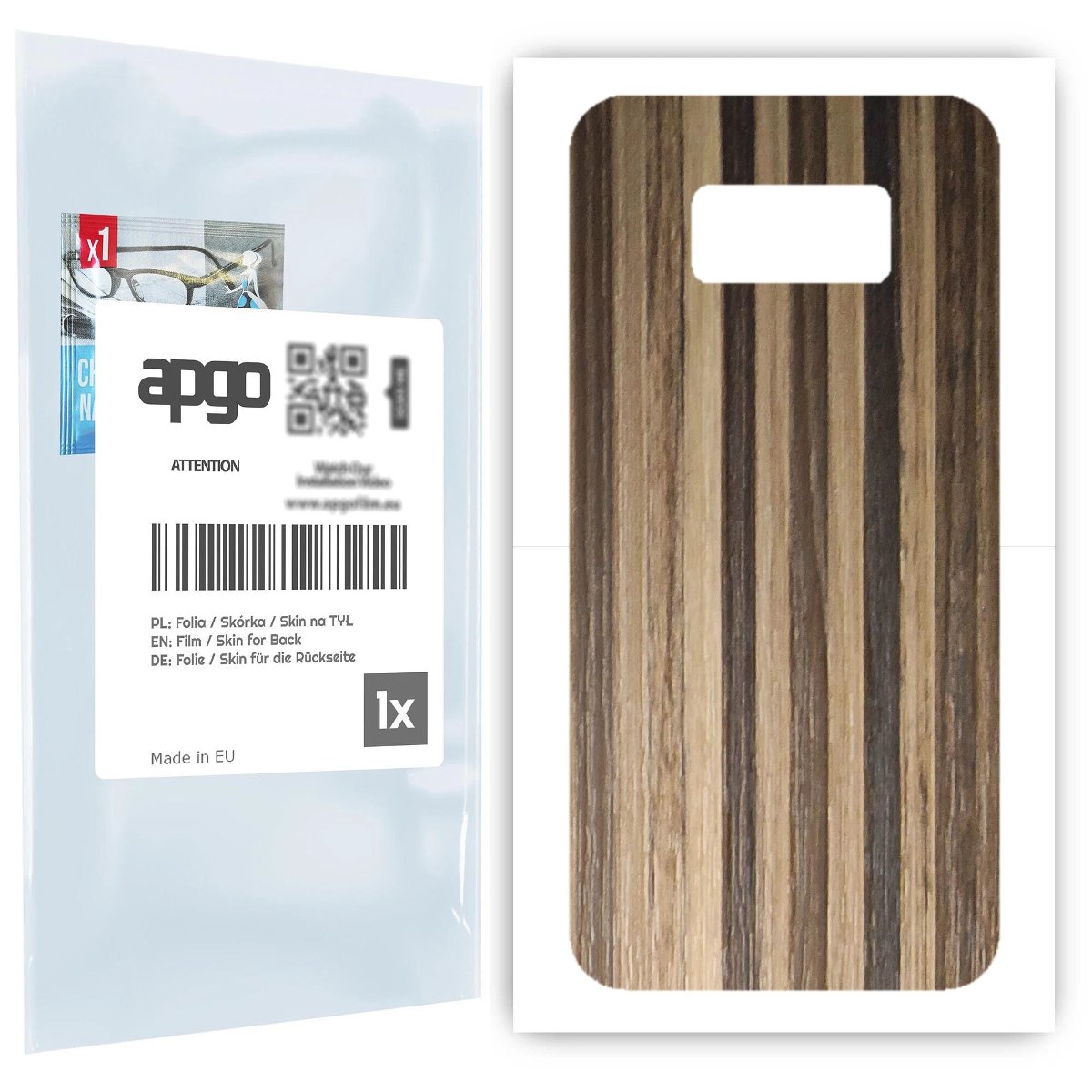 Folia naklejka skórka strukturalna na TYŁ do Samsung Galaxy S8 -  Drewno Paski Mix - apgo SKINS