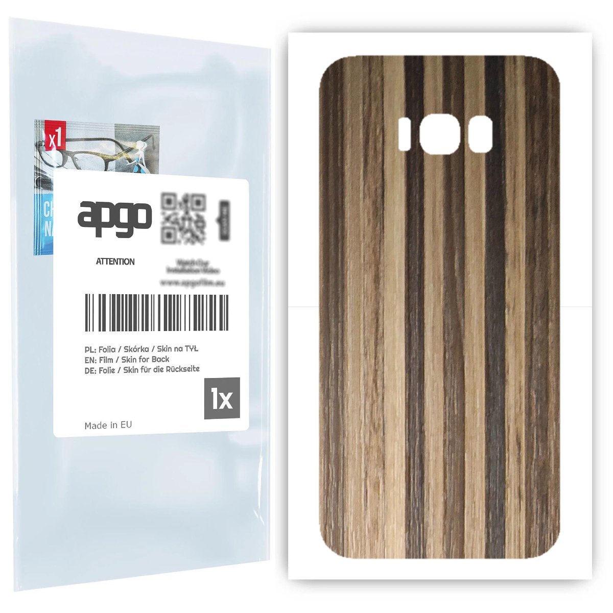 Folia naklejka skórka strukturalna na TYŁ do Samsung Galaxy S8+ -  Drewno Paski Mix - apgo SKINS